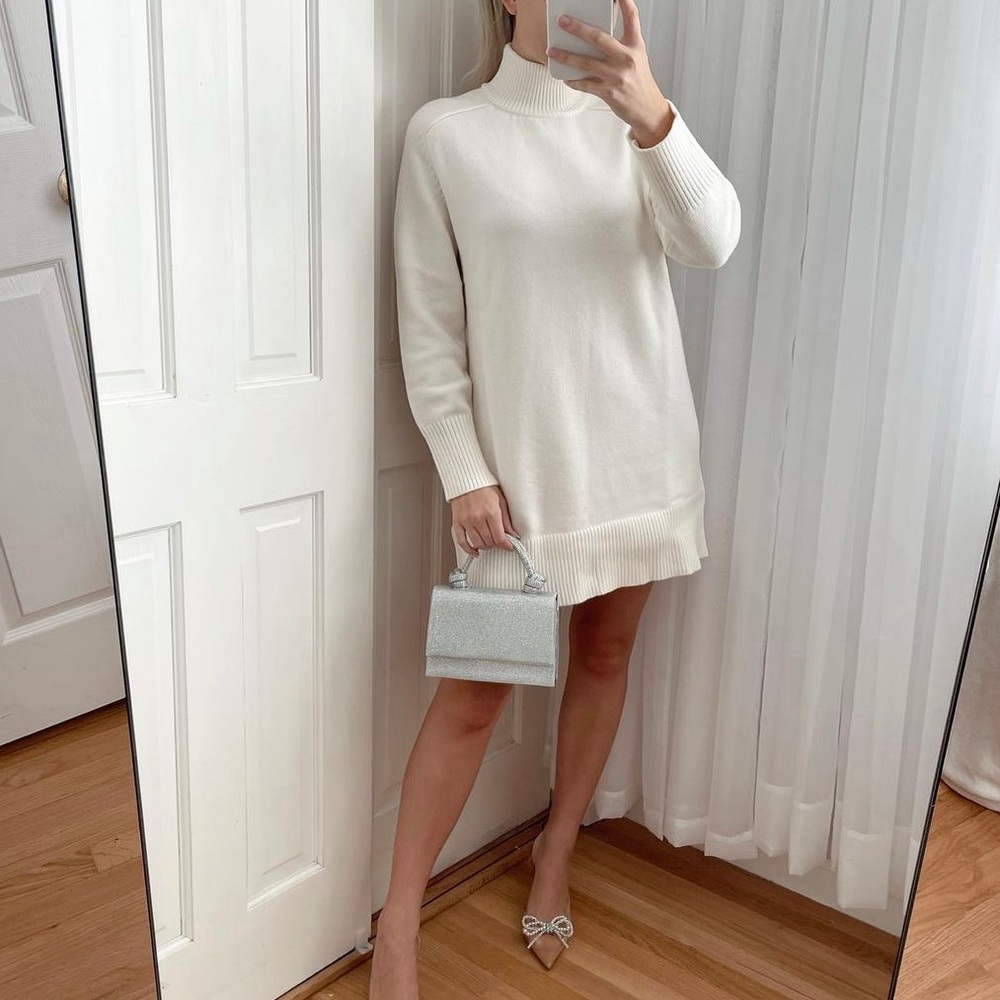 Zara cream sweater dress